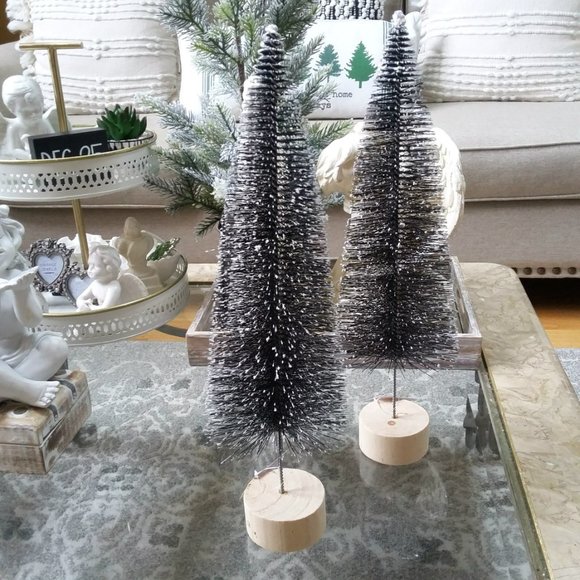 NEW! SET/2 TALL 19" BOTTLE BRUSH TREES - Picture 2 of 3